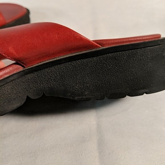 Bare Traps Christy Red Leather Sandals Womens 6.5 M Chunky Platform RT-S01260-10 - Picture 8 of 13